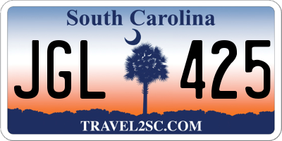 SC license plate JGL425