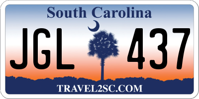SC license plate JGL437
