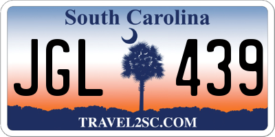 SC license plate JGL439