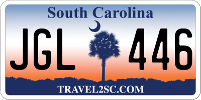 SC license plate JGL446