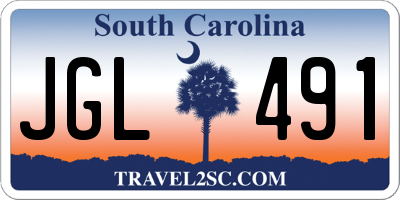 SC license plate JGL491