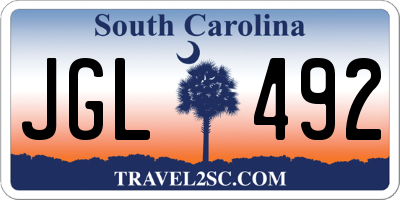 SC license plate JGL492