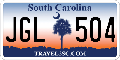 SC license plate JGL504