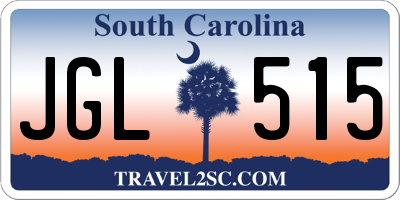 SC license plate JGL515