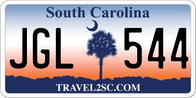 SC license plate JGL544