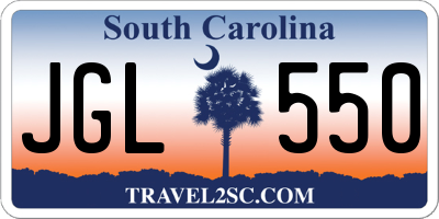 SC license plate JGL550