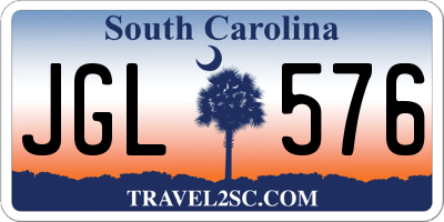SC license plate JGL576