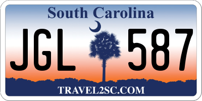 SC license plate JGL587