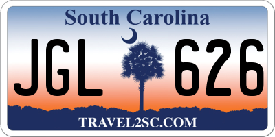 SC license plate JGL626