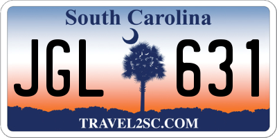 SC license plate JGL631