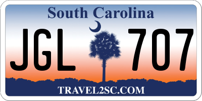 SC license plate JGL707