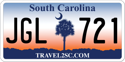 SC license plate JGL721