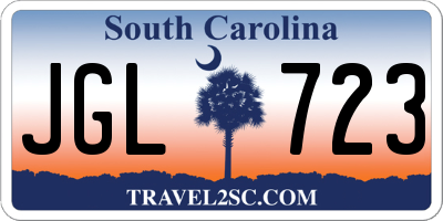 SC license plate JGL723