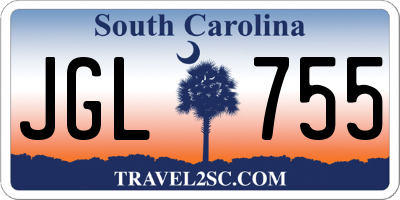 SC license plate JGL755