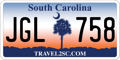 SC license plate JGL758