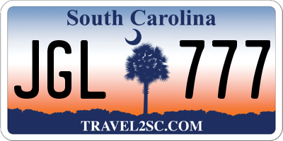 SC license plate JGL777