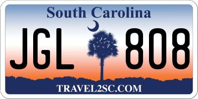 SC license plate JGL808