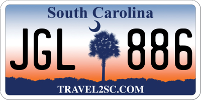 SC license plate JGL886