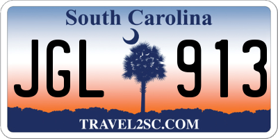SC license plate JGL913