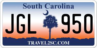 SC license plate JGL950