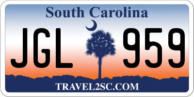 SC license plate JGL959