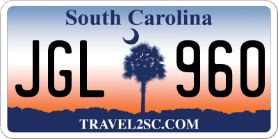 SC license plate JGL960