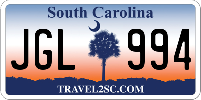 SC license plate JGL994