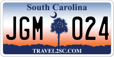 SC license plate JGM024