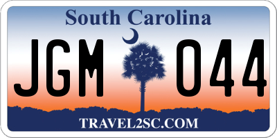 SC license plate JGM044