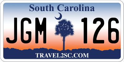 SC license plate JGM126