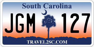 SC license plate JGM127