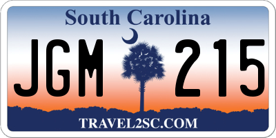 SC license plate JGM215