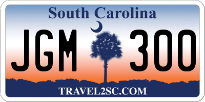 SC license plate JGM300