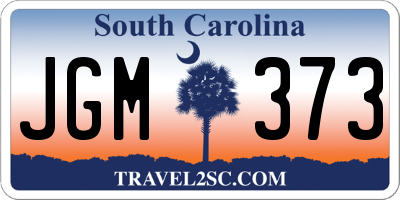 SC license plate JGM373