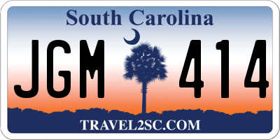 SC license plate JGM414