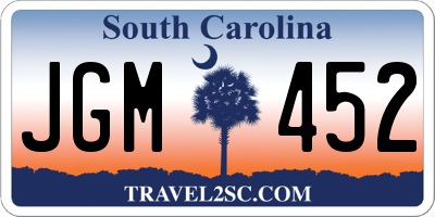 SC license plate JGM452