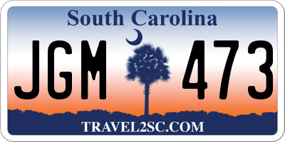 SC license plate JGM473
