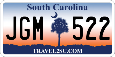 SC license plate JGM522