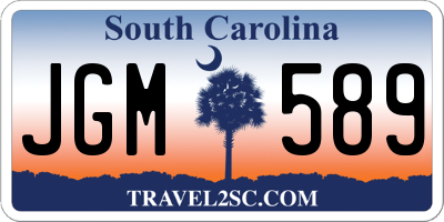 SC license plate JGM589
