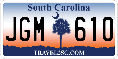 SC license plate JGM610