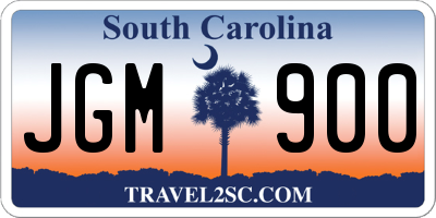 SC license plate JGM900