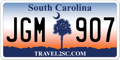 SC license plate JGM907