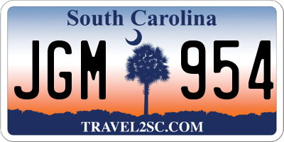 SC license plate JGM954