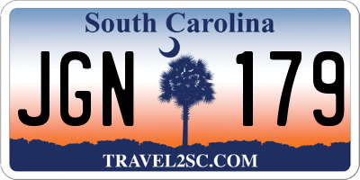 SC license plate JGN179