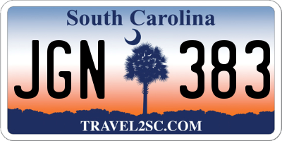 SC license plate JGN383