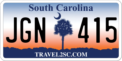 SC license plate JGN415