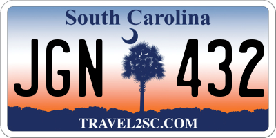 SC license plate JGN432