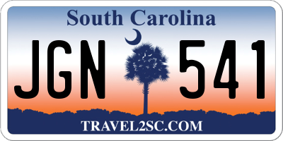 SC license plate JGN541