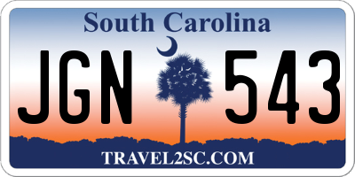 SC license plate JGN543