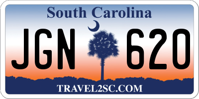 SC license plate JGN620